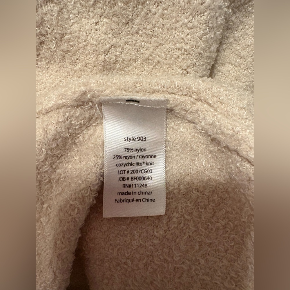 Barefoot Dreams Cozy Chic Lite Island Wrap Draped Cardigan in Taupe, Size S/M - Picture 10 of 10